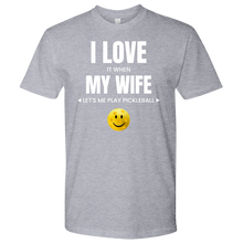 Load image into Gallery viewer, Heather Grey Men&#39;s Pickleball &quot;I Love My Wife&quot; T-Shirt
