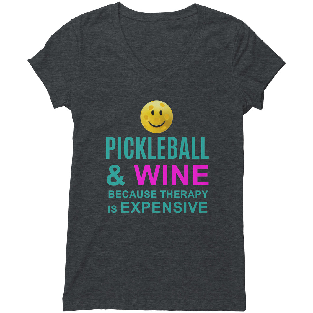 Pickleball and Wine -  Womens V Neck