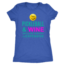 Load image into Gallery viewer, Vintage Royal Blue &quot;Pickleball and Wine&quot; - Women&#39;s Next Level Triblend T-Shirt
