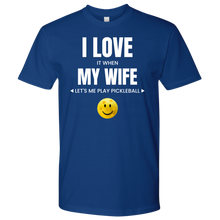 Load image into Gallery viewer, Royal Blue Men&#39;s Pickleball &quot;I Love My Wife&quot; T-Shirt
