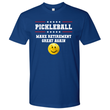 Load image into Gallery viewer, Royal Blue Men&#39;s Pickleball &quot;Make Retirement Great Again&quot; T-Shirt
