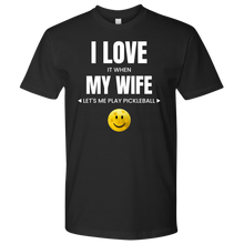 Load image into Gallery viewer, Black Men&#39;s Pickleball &quot;I Love My Wife&quot; T-Shirt
