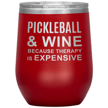 Load image into Gallery viewer, Red Pickleball Wine Tumbler with Lid
