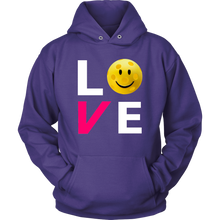 Load image into Gallery viewer, Purple &quot;LOVE Pickleball&quot; - Unisex Hoodie Sweatshirt
