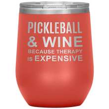 Load image into Gallery viewer, Coral Pickleball Wine Tumbler with Lid
