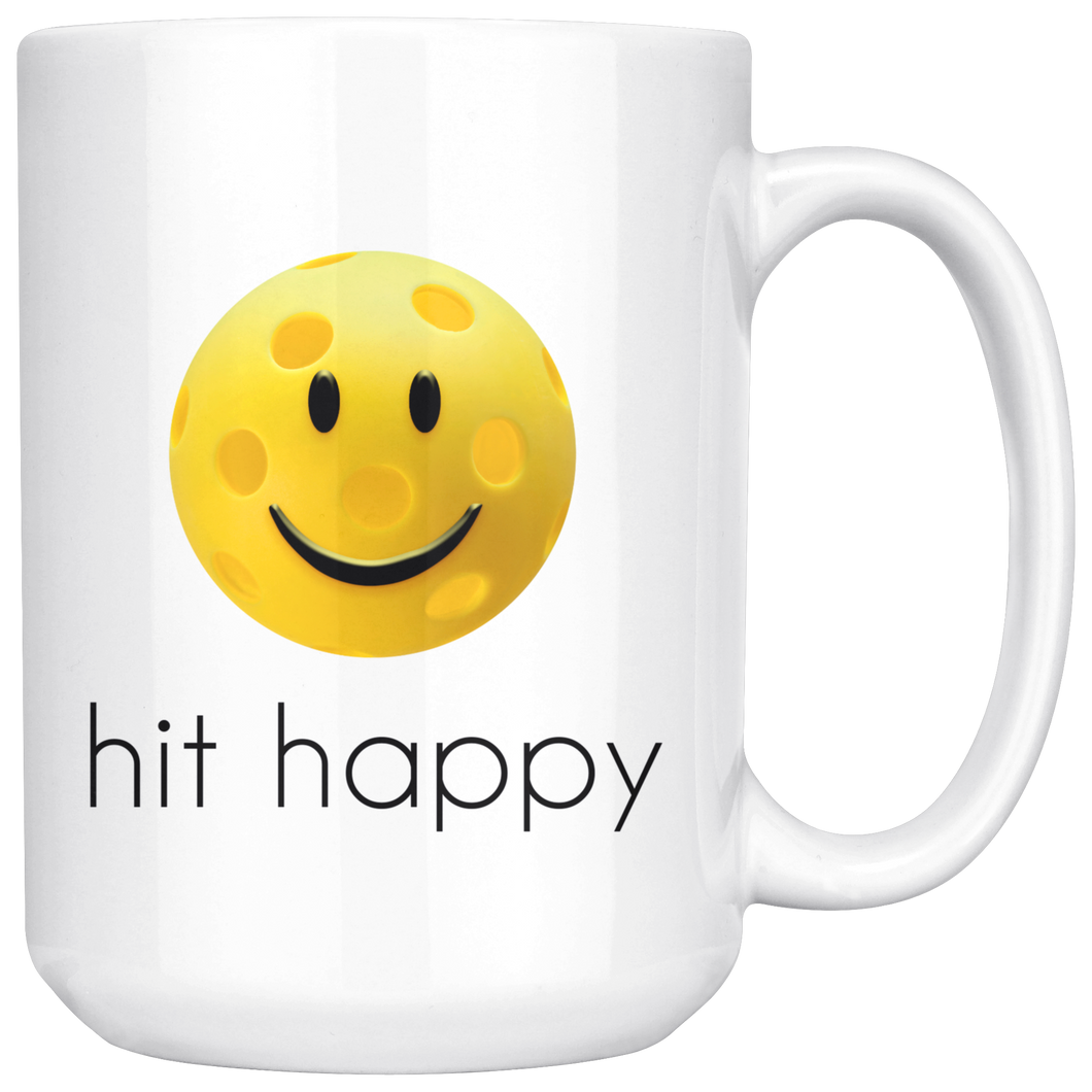 Hit Happy Pickleball Large Coffee Mug