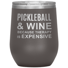 Load image into Gallery viewer, Pewter Pickleball Wine Tumbler with Lid
