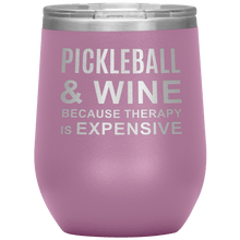 Load image into Gallery viewer, Light Purple Pickleball Wine Tumbler with Lid
