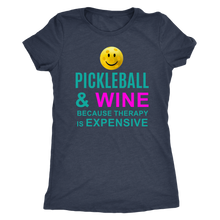 Load image into Gallery viewer, Vintage Navy &quot;Pickleball and Wine&quot; - Women&#39;s Next Level Triblend T-Shirt
