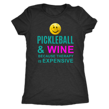 Load image into Gallery viewer, Vintage Black &quot;Pickleball and Wine&quot; - Women&#39;s Next Level Triblend T-Shirt
