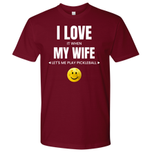 Load image into Gallery viewer, Cardinal Red Men&#39;s Pickleball &quot;I Love My Wife&quot; T-Shirt
