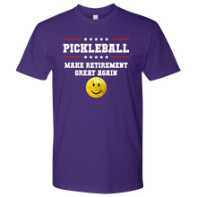 Load image into Gallery viewer, Purple Men&#39;s Pickleball &quot;Make Retirement Great Again&quot; T-Shirt
