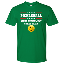 Load image into Gallery viewer, Kelly Green Men&#39;s Pickleball &quot;Make Retirement Great Again&quot; T-Shirt
